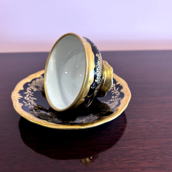 Weimar Katharina Miniature Porcelain Echt Kobalt and Gold Coffee Cup and Saucer - Picture 11 of 13